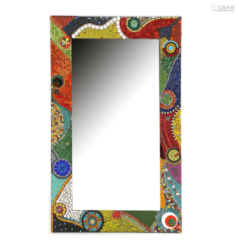 Mirror in beautiful colored mosaic frame