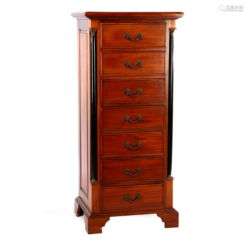 Solid mahogany cabinet with black columns