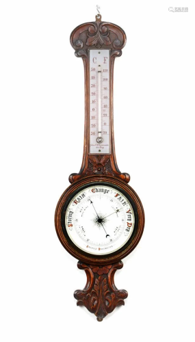 English barometer in oak case