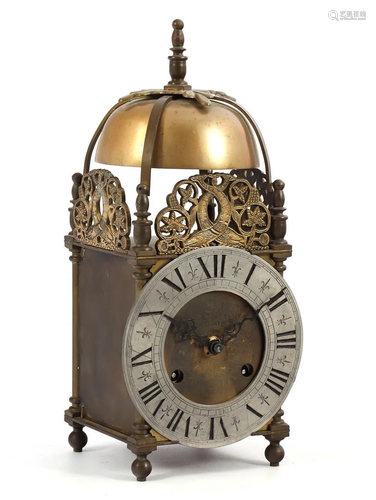 Brass table lantern clock