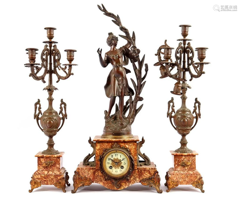 French marble mantel clock