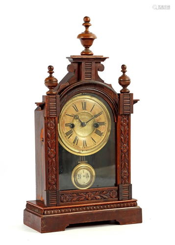 Table clock in walnut case