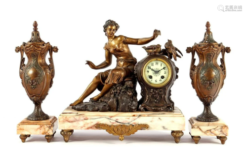 3-piece French marble pendulum set