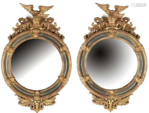 2 Round mirrors in Empire style
