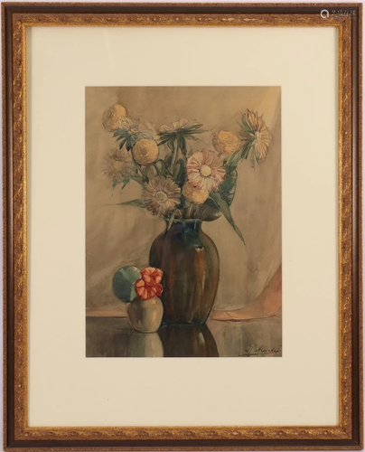 Signed, Alberts, R yr, Still life with flowers