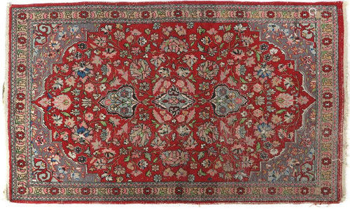 Hand-knotted carpet with Oriental dÃ©cor