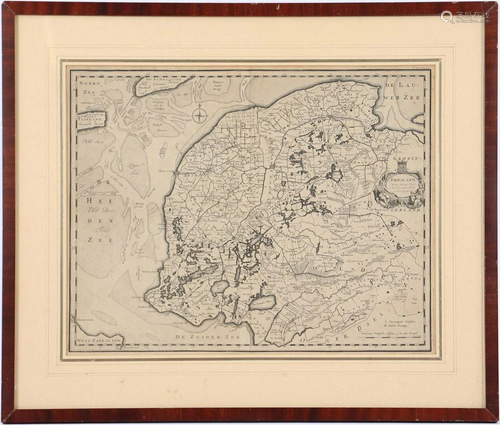 Antique topographical engraving, Friesland