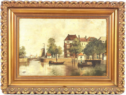 Signed van Lent, Boats in the canal