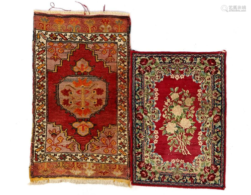 2 hand-knotted wool carpets