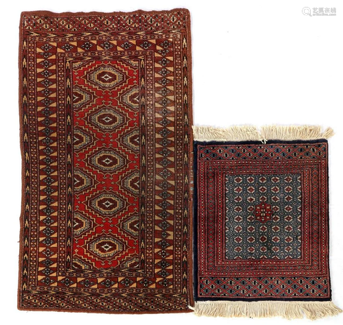 2 Hand-knotted carpets with Oriental decor