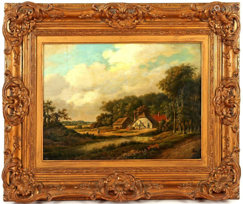 Anonymous, landscape with a view of a farm