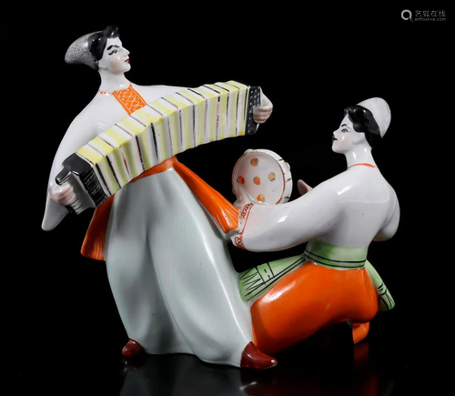 Russian porcelain sculpture group musicians