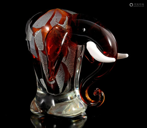 Colored glass elephant