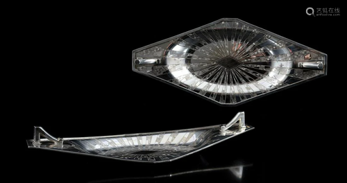 Silver-plated Art Deco bowl with engraved decoration