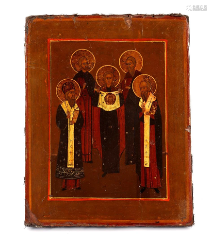 Presumably Greek icon depicting Saints