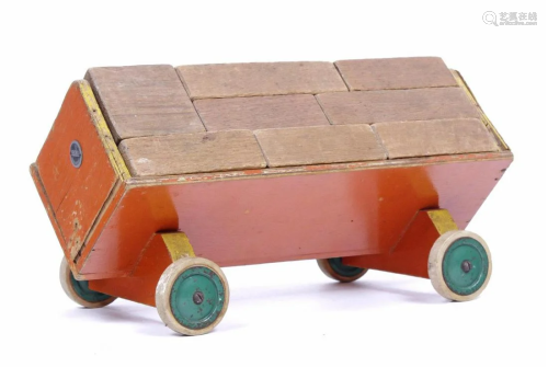 ADO diamond-shaped wooden Art Deco chariot
