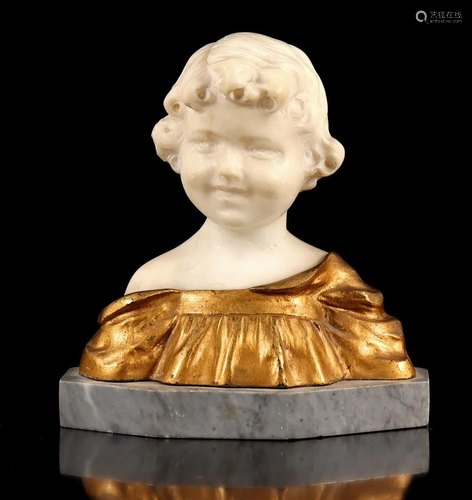 Anonymous, bust of a girl, marble base