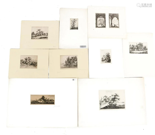 8 various etchings including Georg Leopold Rotti