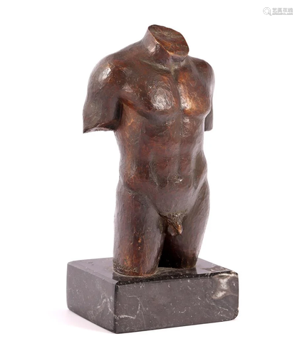 Signed Martinez Garcia, bronze corpus on marble base