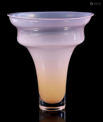 Design Verwey, decorative glass vase with apricot color