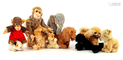 10 different Steiff stuffed animals