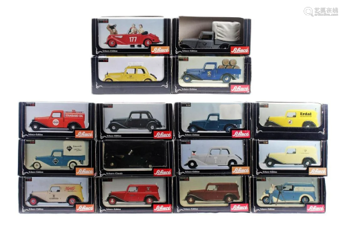 16x Schuco Classic cars after antique model in box
