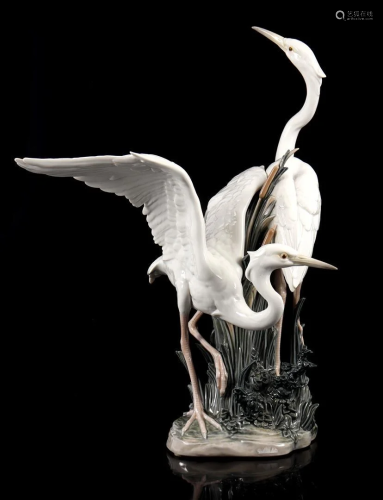 Lladro porcelain statue no. 1319, Herons