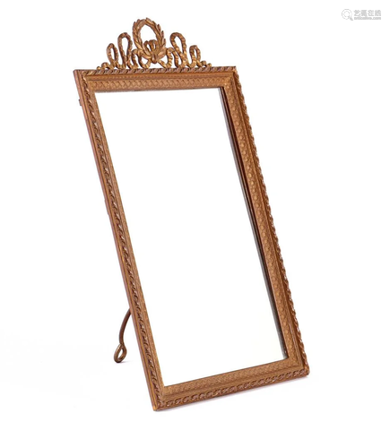 Table mirror with bow frame