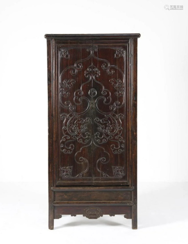 Arte Cinese A hard wood wardrobe decorated with