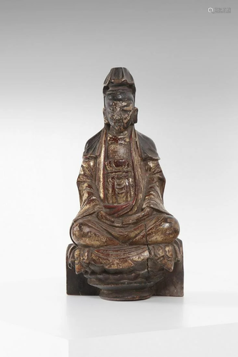 Arte Cinese A wood lacquered figure of Guanyin China,