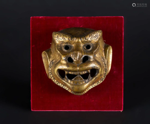 Arte Himalayana A gilt copper mask of HanumanTibet,