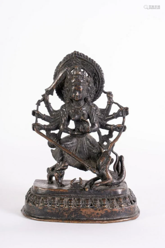 Arte Himalayana A bronze figure of Durga slaying the