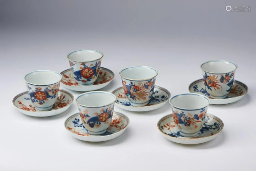 Arte Cinese A set of six Imari porcelain cupsChina,