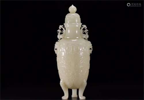 A Chinese Carved Jade Vase