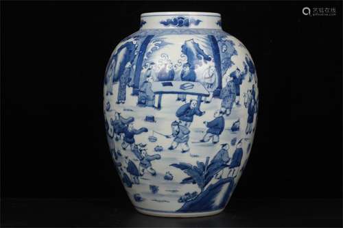 A Chinese Blue and White Porcelain Jar