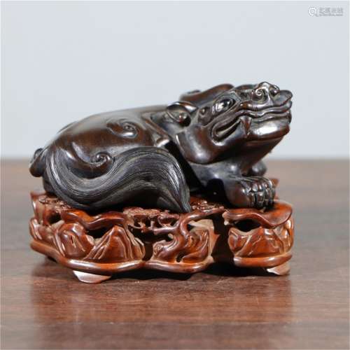 A Chinese Carved Hardwood Decoration