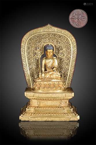 A Chinese Gilt Bronze Figure of Buddha