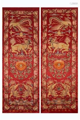 A Pair of Chinese Embroideries