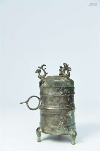 A Chinese Silver Lamp