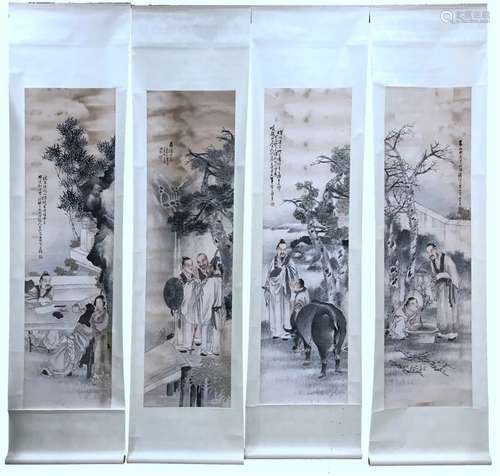 A Set of Four Chinese Paintings