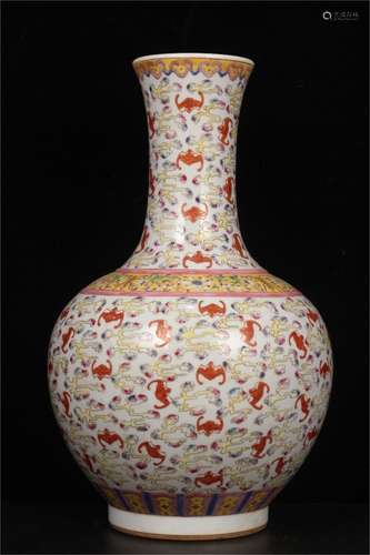 A Chinese Famille-Rose Porcelain Vase