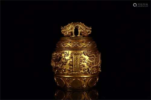 A Chinese Gilt Bronze Decoration