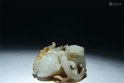 A Chinese Carved Jade Paperweight