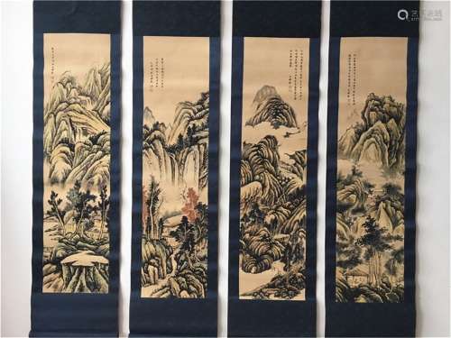 A Set of Four Chinese Paintings
