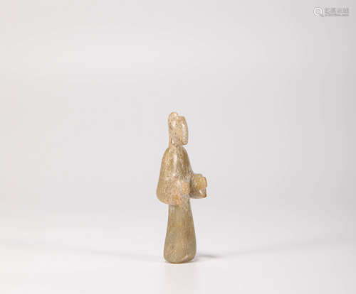 Hetian jade character sculpture from Han漢代和田玉人傭