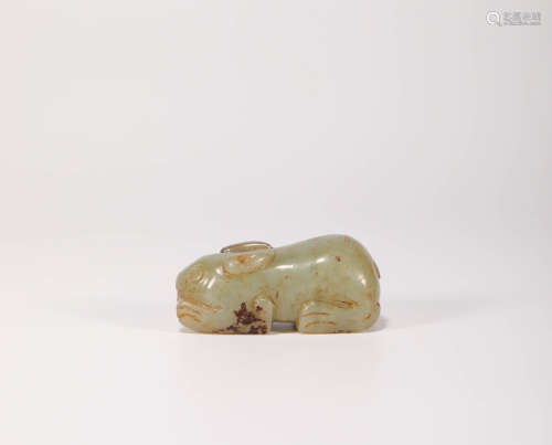 Hetian jade bunny from Han漢代和田玉玉兔