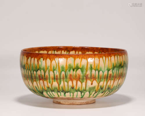 Tri-colour glazed bowl from Tang唐代三彩大碗