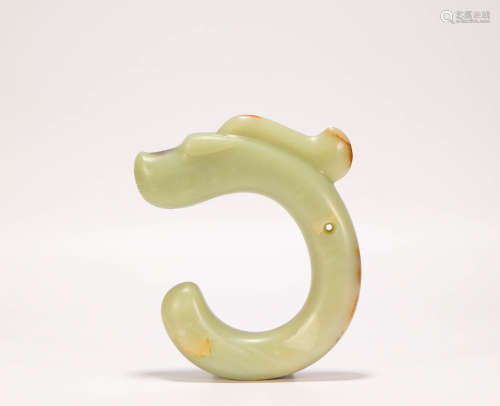 C shape jade with dragon form from Hong Shan Culture紅山文化C形龍