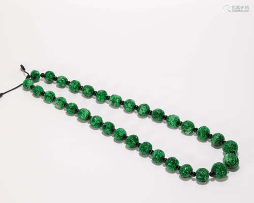 Green jade necklace from Qing清代翡翠項鏈