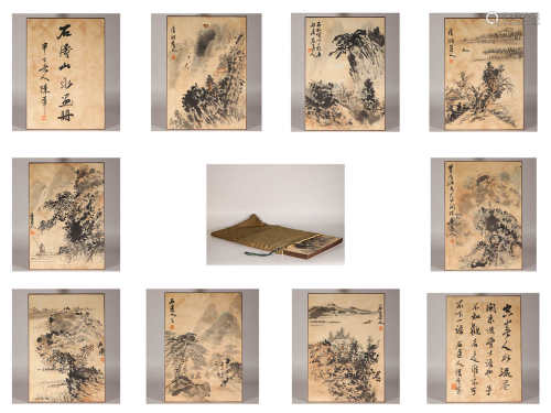 Ink flower painting album by Tao Shi from ancient China中國水墨山水畫
石濤
紙本册頁